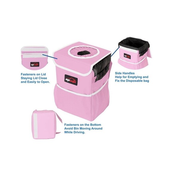 EPAuto Car Trash Can with Lid and Storage Pockets, 2.5 Gallon Leakproof NWOT - Picture 3 of 11